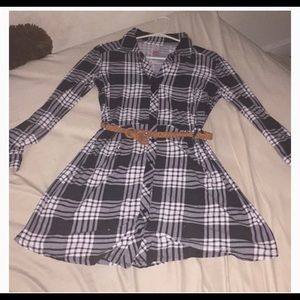 Plad no boundaries button up dress